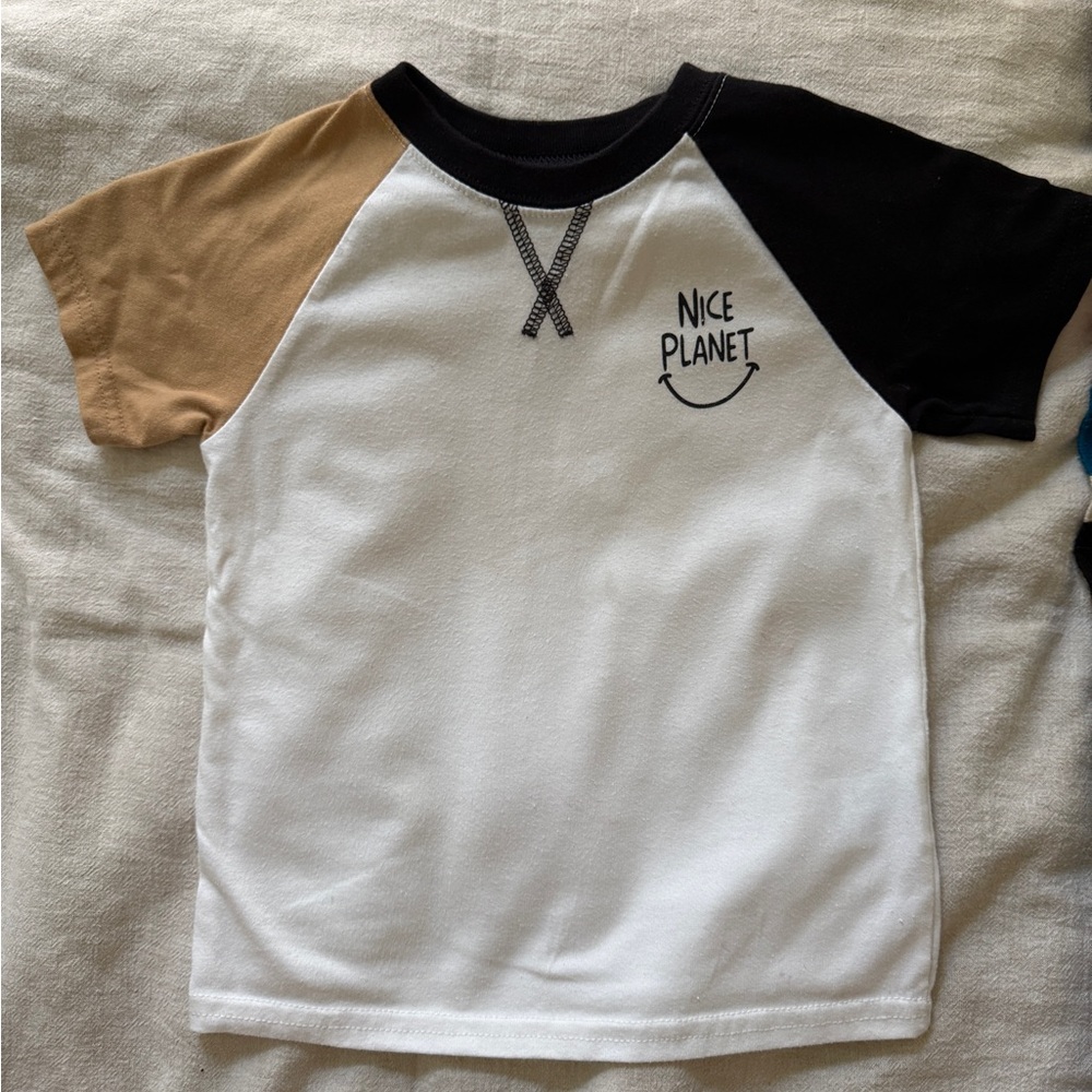 Kids' White and Black Raglan Tee Garanimals